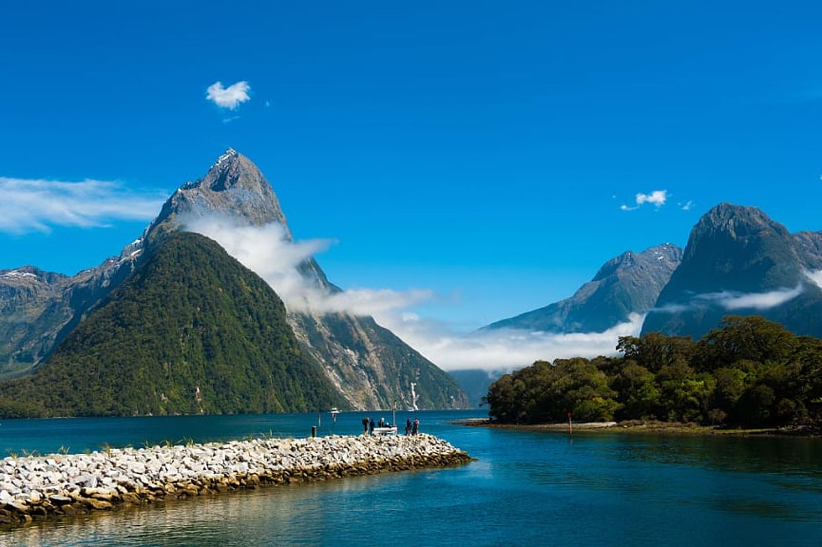 Milford Sound in Fiordland National Park, a popular hiking destination